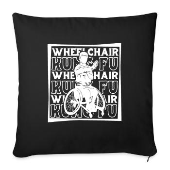 Kung Fu Wheelchair - Sofa pillowcase 17,3'' x 17,3'' (45 x 45 cm) - black - Front