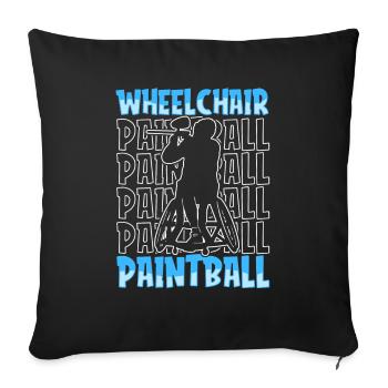 Paintball Wheelchair - Sofa pillowcase 17,3'' x 17,3'' (45 x 45 cm) - black - Front