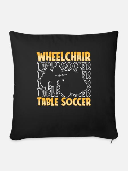 Tischfußball Kicker Rollstuhl - Sofakissenbezug 45 x 45 cm - Schwarz