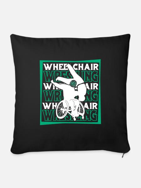 Wrestling Wrestler Rollstuhl - Sofakissenbezug 45 x 45 cm - Schwarz