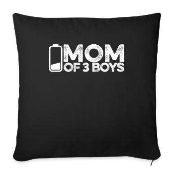 Maman Maman Drôle Maman De 3 Garçons - Housse de coussin décorative 45 x 45 cm - noir - Devant