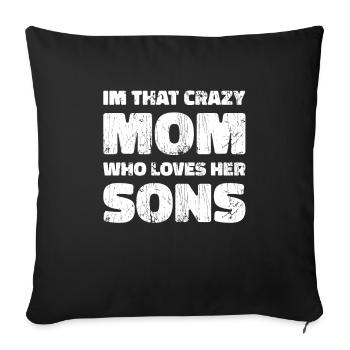 Mom Mutter Sohn - Sofakissenbezug 45 x 45 cm - Schwarz - Vorne