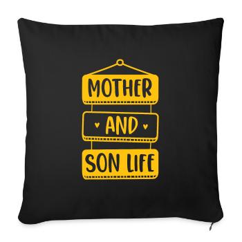Mom Mutter Sohn - Sofakissenbezug 45 x 45 cm - Schwarz - Vorne