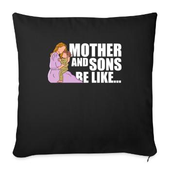 Mom Mutter Sohn - Sofakissenbezug 45 x 45 cm - Schwarz - Vorne