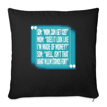 Maman Mère Drôle - Housse de coussin décorative 45 x 45 cm - noir - Devant