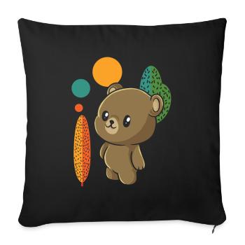 Bear Brown Bear Cute - Sofa pillowcase 17,3'' x 17,3'' (45 x 45 cm) - black - Front