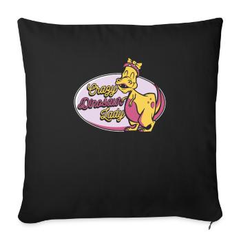 Dinosaur Adult Dinosaur - Sofa pillowcase 17,3'' x 17,3'' (45 x 45 cm) - black - Front