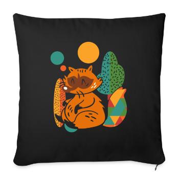 Raton laveur mignon - Housse de coussin décorative 45 x 45 cm - noir - Devant