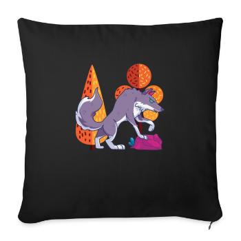 Wolf Großartig - Sofakissenbezug 45 x 45 cm - Schwarz - Vorne
