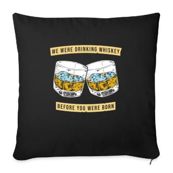 Whisky Whiskey Lustig - Sofakissenbezug 45 x 45 cm - Schwarz - Vorne