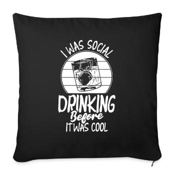 Whisky Whiskey Funny - Sofa pillowcase 17,3'' x 17,3'' (45 x 45 cm) - black - Front