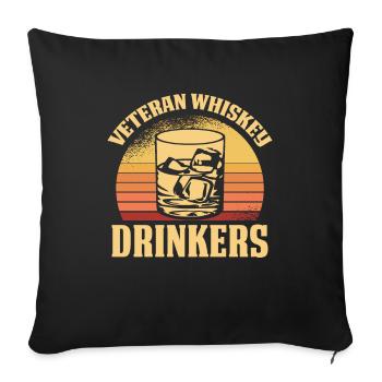 Vétéran du whisky - Housse de coussin décorative 45 x 45 cm - noir - Devant