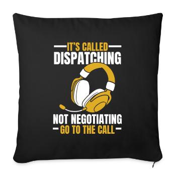 Casque d’opération du centre de contrôle des appels d’urgence - Housse de coussin décorative 45 x 45 cm - noir - Devant