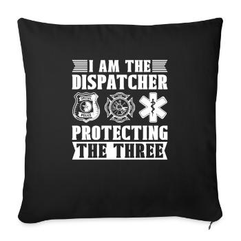 Protection du centre de contrôle des appels d’urgence Protection du centre d’opérations - Housse de coussin décorative 45 x 45 cm - noir - Devant