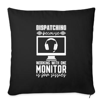 Centre d’opérations du centre de contrôle des appels d’urgence Sissi - Housse de coussin décorative 45 x 45 cm - noir - Devant