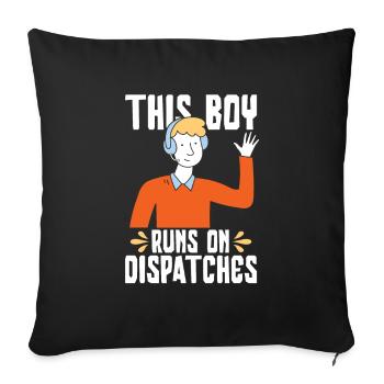 Garçon du centre de contrôle des appels d’urgence - Housse de coussin décorative 45 x 45 cm - noir - Devant