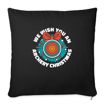 Tir à l’arc Archer de tir à l’arc - Housse de coussin décorative 45 x 45 cm - noir - Devant