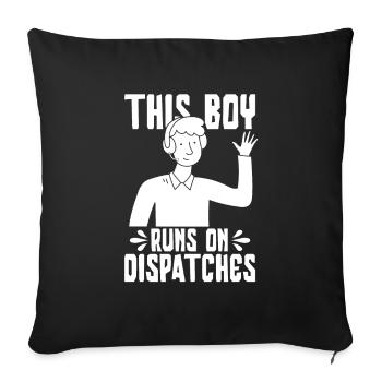 Garçon du centre de contrôle des appels d’urgence - Housse de coussin décorative 45 x 45 cm - noir - Devant