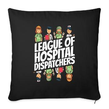 Emergency Call Control Center Operations Center Hospital - Sofa pillowcase 17,3'' x 17,3'' (45 x 45 cm) - black - Front