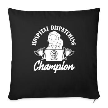 Notruf Leitstelle Einsatzzentrale - Sofakissenbezug 45 x 45 cm - Schwarz - Vorne