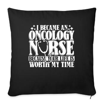 Nurse Life - Sofa pillowcase 17,3'' x 17,3'' (45 x 45 cm) - black - Front
