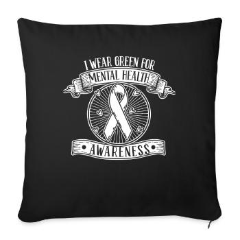 Psychologue Psychologue Green - Housse de coussin décorative 45 x 45 cm - noir - Devant