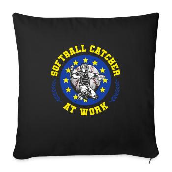 Softball - Sofa pillowcase 17,3'' x 17,3'' (45 x 45 cm) - black - Front