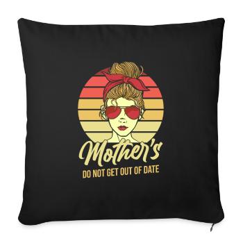 Maman Mère Drôle - Housse de coussin décorative 45 x 45 cm - noir - Devant