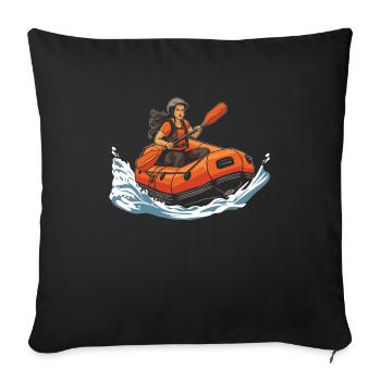Rafting - Sofa pillowcase 17,3'' x 17,3'' (45 x 45 cm) - black - Front
