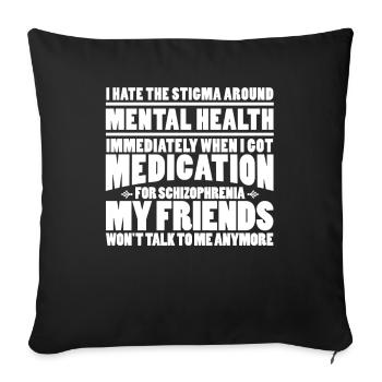 Psychologie Psychologue Schizophrénie - Housse de coussin décorative 45 x 45 cm - noir - Devant