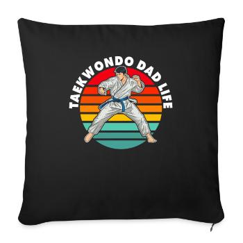 Taekwondo Père Taekwondo - Housse de coussin décorative 45 x 45 cm - noir - Devant