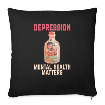 Psychologie Psychologue - Housse de coussin décorative 45 x 45 cm - noir - Devant