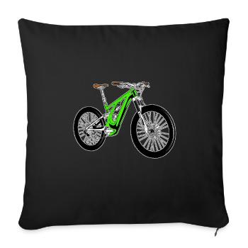 E Bike Electric Bike E Bike - Sofa pillowcase 17,3'' x 17,3'' (45 x 45 cm) - black - Front