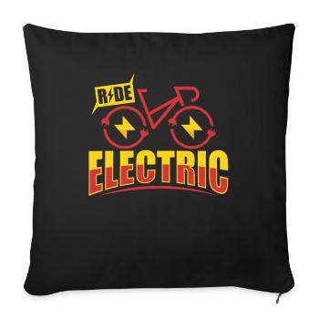 E Bike Electric Bike Drôle - Housse de coussin décorative 45 x 45 cm - noir - Devant