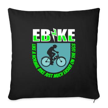 Vélo électrique Cool - Housse de coussin décorative 45 x 45 cm - noir - Devant