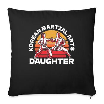 Taekwondo Taekwondo Père - Housse de coussin décorative 45 x 45 cm - noir - Devant