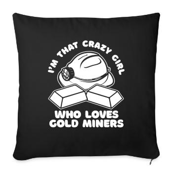 Gold Gold Mining Gold Mining Gold Mining Gold Mining - Sofa pillowcase 17,3'' x 17,3'' (45 x 45 cm) - black - Front