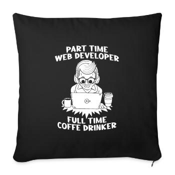 Web Developer Web Developer - Sofa pillowcase 17,3'' x 17,3'' (45 x 45 cm) - black - Front