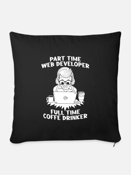 Web Entwickler Webdeveloper - Sofakissenbezug 45 x 45 cm - Schwarz