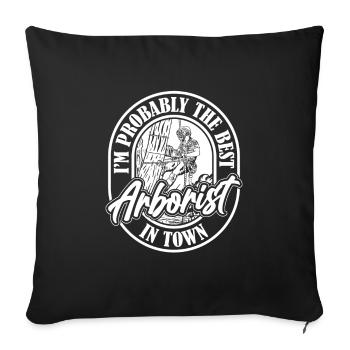 Baumpfleger Baumkletterer Arborist - Sofakissenbezug 45 x 45 cm - Schwarz - Vorne