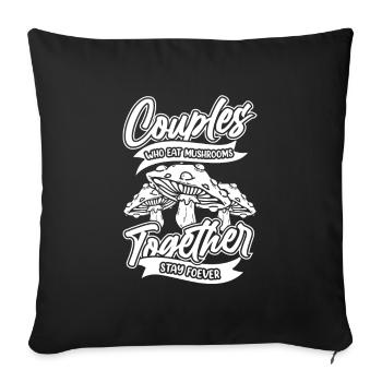 Mushroom pickers Mushrooms - Sofa pillowcase 17,3'' x 17,3'' (45 x 45 cm) - black - Front