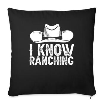 Cowboy de ranch de chapeau de cowboy de rodéo - Housse de coussin décorative 45 x 45 cm - noir - Devant
