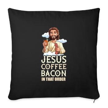 Bacon Bacon Coffee - Sofa pillowcase 17,3'' x 17,3'' (45 x 45 cm) - black - Front