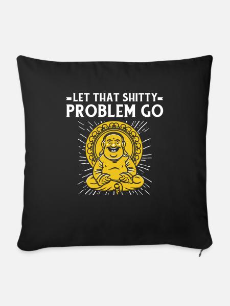 Buddha Buddhist Witzig - Sofakissenbezug 45 x 45 cm - Schwarz