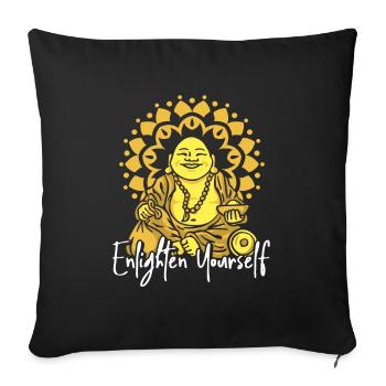 Buddha Buddhist Enlightenment - Sofa pillowcase 17,3'' x 17,3'' (45 x 45 cm) - black - Front
