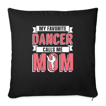 Maman Mère Danseuse Danse Mère - Housse de coussin décorative 45 x 45 cm - noir - Devant