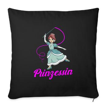 Prinzessin - Sofakissenbezug 45 x 45 cm - Schwarz - Vorne