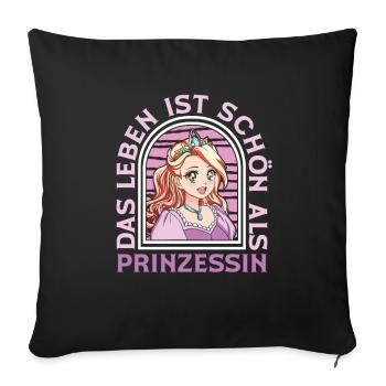 Prinzessin Fun - Sofakissenbezug 45 x 45 cm - Schwarz - Vorne