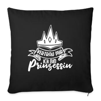 Prinzessin Krone - Sofakissenbezug 45 x 45 cm - Schwarz - Vorne