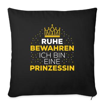 Prinzessin Krone - Sofakissenbezug 45 x 45 cm - Schwarz - Vorne